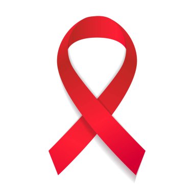 AIDS Farkındalık Kurdelesi Vektör İllüstrasyonu