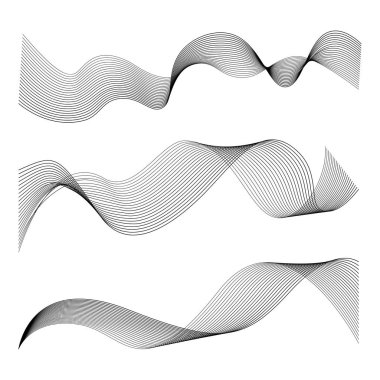 Soyut siyah duman dalga ayarlayın. Şeffaf dalga.