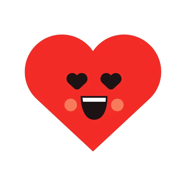 Glimlach liefhebbende hart pictogram — Stockvector