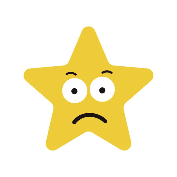 Star personnage mignon expression triste — Image vectorielle