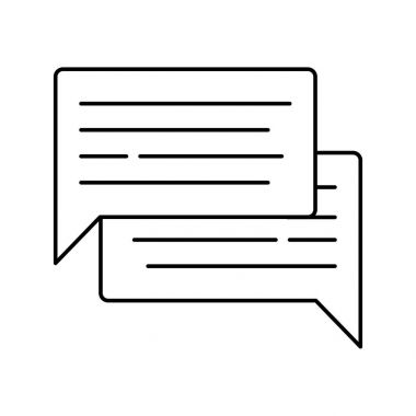 Konuşma balonu simgesinin beyaz arka plan izole. Web veya uygulama tasarımı için kaplı izole vektör çizim.