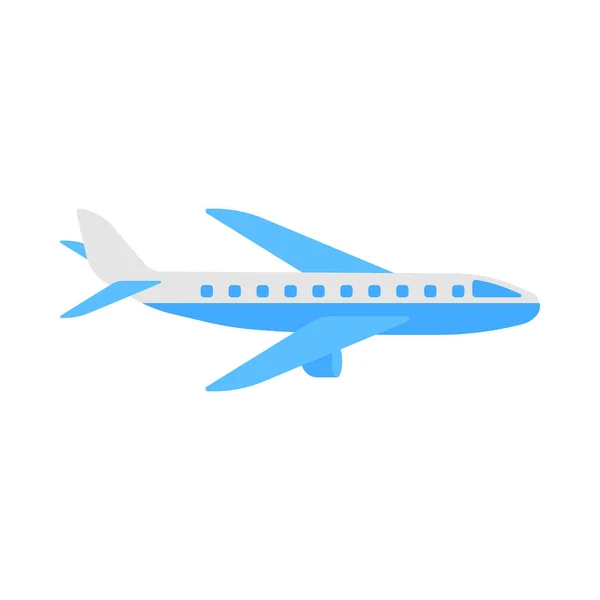Векторная плоская иллюстрация самолета. Иконка самолета на белом фоне — стоковый вектор