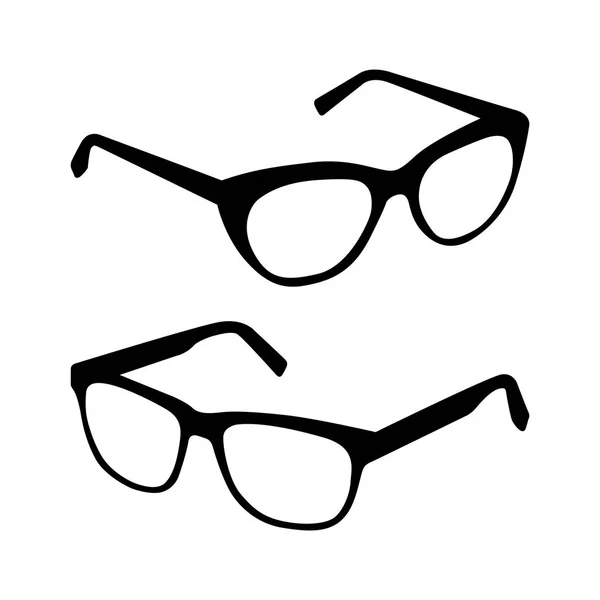 Ensemble vecteur silhouette lunettes . — Image vectorielle