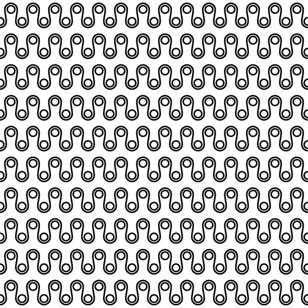 Seamless circles and wavy lines pattern. Black and white symbols for background — Stock Vector