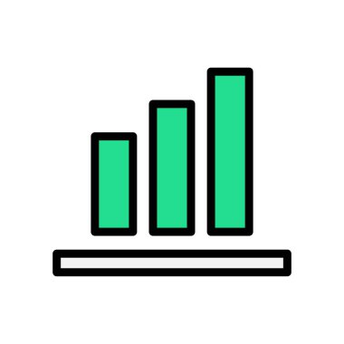 Beyaz arka plan üzerinde izole trendy düz stil grafik simgesini. Grafik bar sembolü. Vektör çizim