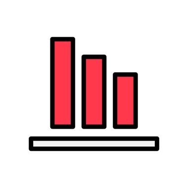 Beyaz arka plan üzerinde izole simgesi aşağı grafiğini çizin. Vektör çizim.