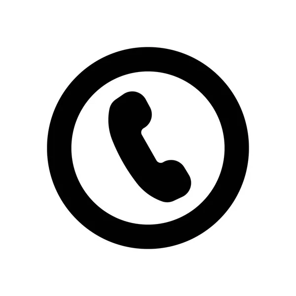 Telefonní plochý ikona. Černá vektoru symbol telefonu — Stockový vektor