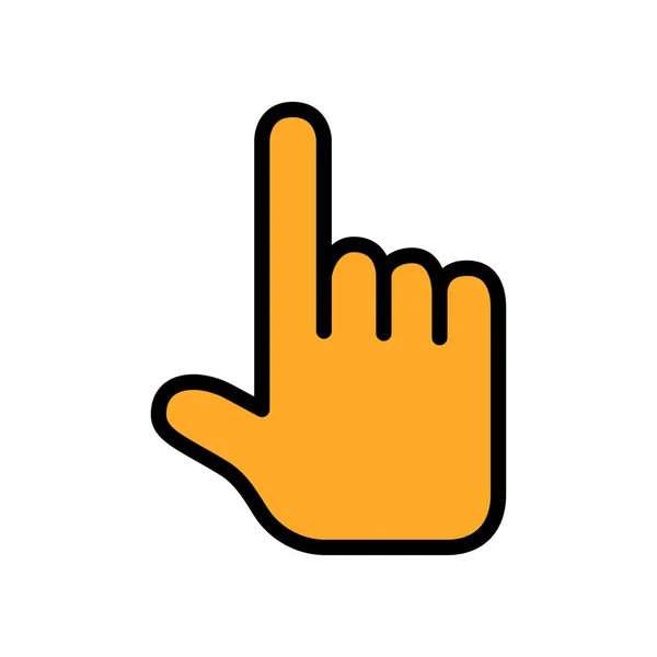 Touching or pointing hand flat icon. Vector illustration — Stock Vector