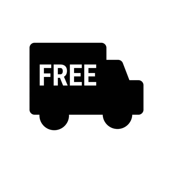 Иконка бесплатной доставки выделена на белом фоне. Векторная иллюстрация. Логотип грузового автомобиля — стоковый вектор