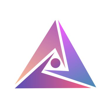 Logo tasarlamak. Logo üçgen şablonu. Vektör üçgen çizim. Simge sonsuz mobius şerit.