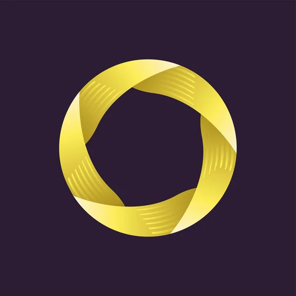 Sjabloon voor creatieve logo. Lint in cirkel. Vectorillustratie ontwerp. — Stockvector