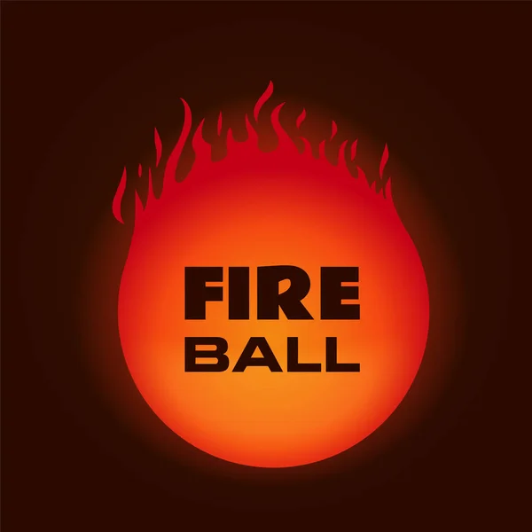 Boule de feu. Illustration vectorielle sur fond sombre — Image vectorielle