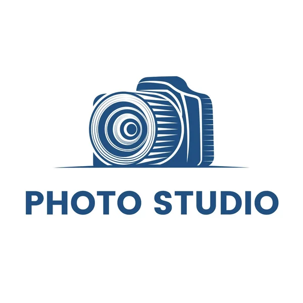 Logotipo do vetor para fotógrafo. Design de logotipo vetorial para estúdio de fotografia. Símbolo de câmera de foto ou vídeo — Vetor de Stock