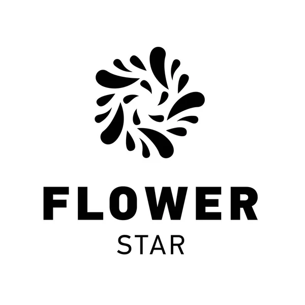 Desain logo bintang. Templat vektor simbol bunga - Stok Vektor