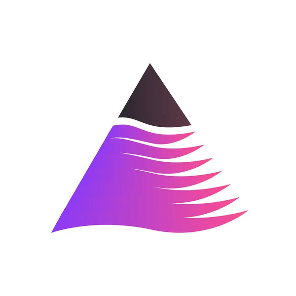 Driehoek logo geïsoleerd op een witte achtergrond. Minimale logo ontwerp met lijnen. Vectorillustratie — Stockvector