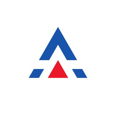 Harf A logo tasarım rlement ile üçgen ile. Vektör çizim simgesi