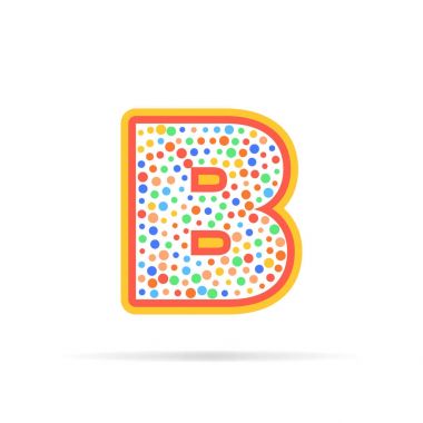 Grup nokta ve kontur vektör simgesi ile mektup b. İşaret tasarım şablonu. Logo tasarım vektör illüstrasyon izole beyaz arka plan üzerinde