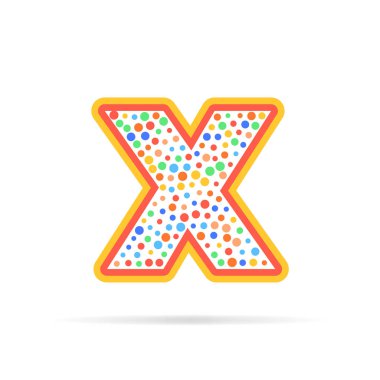 Nokta ve harfle X Logo, daireler ve noktalar logo tasarlamak. Beyaz arka plan üzerinde izole yaratıcı sembolü tasarım vektör çizim