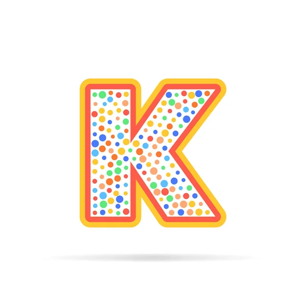 Letra K con puntos. Logo diseño vector ilustración aislado sobre fondo blanco — Vector de stock