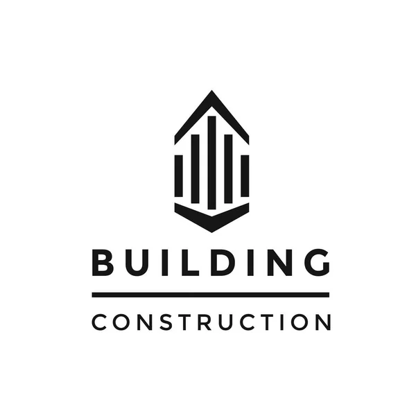 Edificio construcción logo vector — Vector de stock