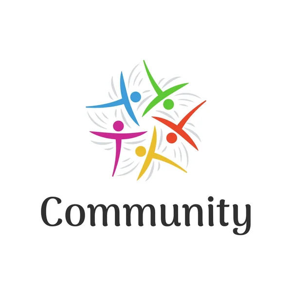 Mensen verbinden logo. Gemeenschap of familie, teamwerk logo sjabloon. Partnerschap symbool. Mensen mededeling pictogram — Stockvector