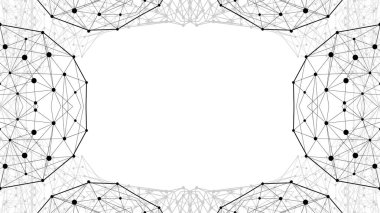 Yaratıcı dekoratif afiş. Model çerçeve kopya alanı ile. Arka plan soyut geometrik şekiller.