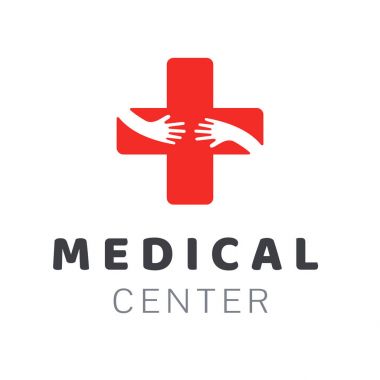 Tıp Merkezi logo şablonu. Yaratıcı tasarım öğesi. Şablon sağlık Kliniği sembolü