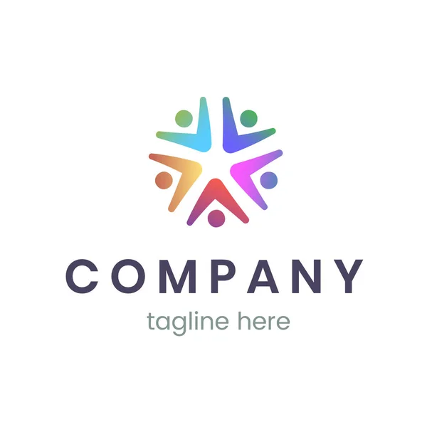 Шаблон логотипа компании. Модный знак для бизнеса и брендинга. Человек, сообщество, концепция командной работы . — стоковый вектор