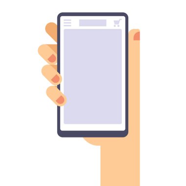 Online alışveriş düz poster