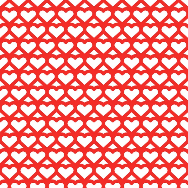 Corazón rojo patrón sin costuras — Vector de stock