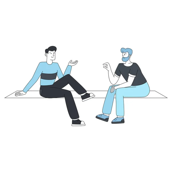 Conversación entre dos personas vector ilustración de dibujos animados — Vector de stock
