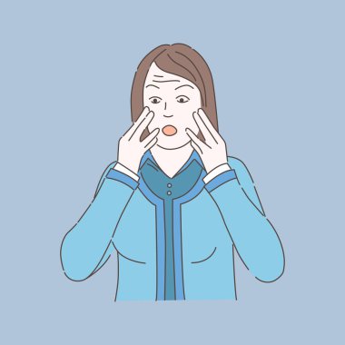 Woman in panic vector illustration. Girl nervous and worried. Mental disorder, phobia, psychology problem.