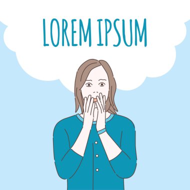 Mental problems or psychology counseling banner design template. Terrified girl under stress.