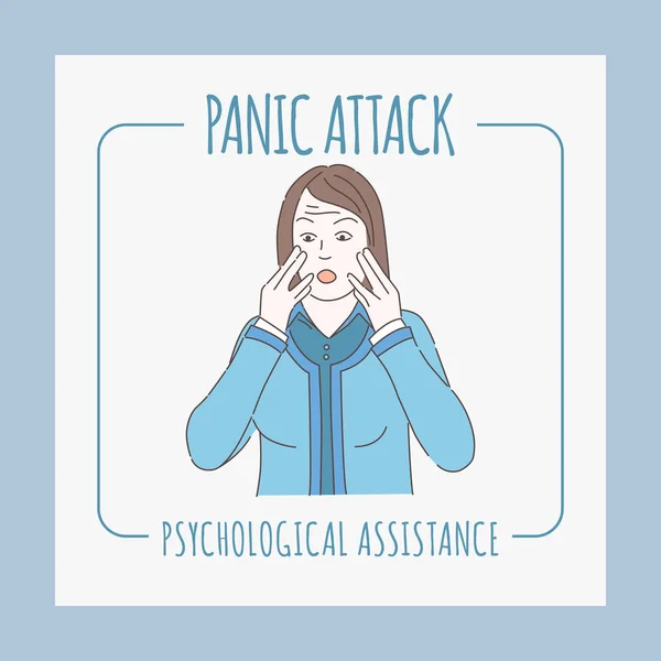 Panic attack banner design template. Psychology counseling, and mental therapy design. — Stock Vector