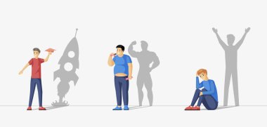 Hidden potential vector flat concept. Love your body, make dreams come true.