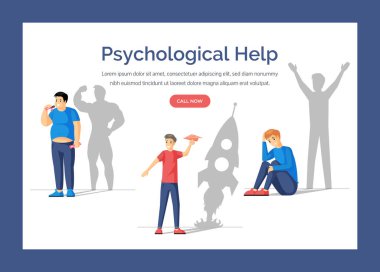 Psychological help landing page flat vector template.