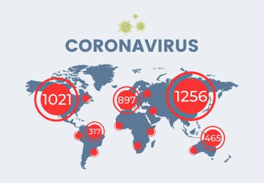 Covid-19 salgını tüm dünyaya yayıldı. Karantina, Coronavirüs salgınını durdurun..