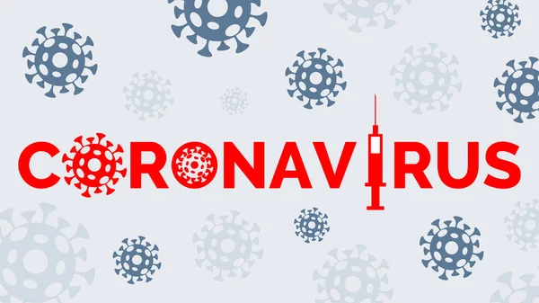 Modelo de design de banner Coronavirus. Ilustração plana perigosa do vetor das pilhas de Covid-19 . — Vetor de Stock