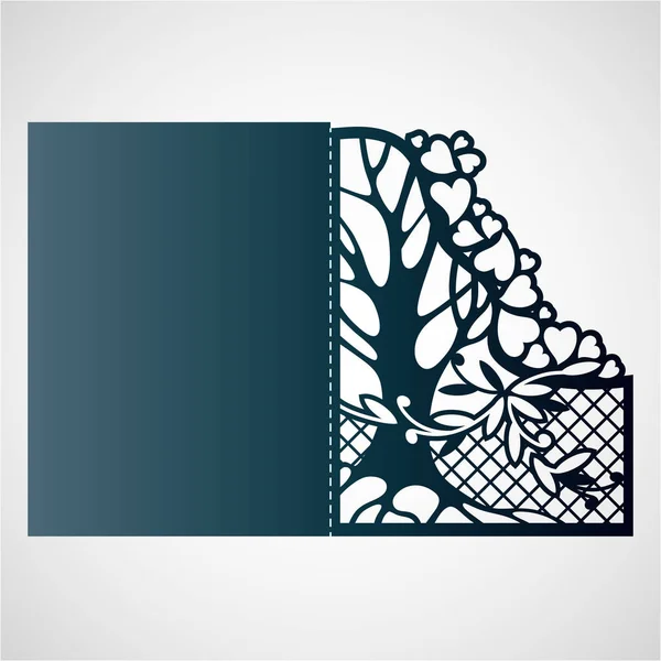 Openwork frame with tree and hearts. — Stock Vector