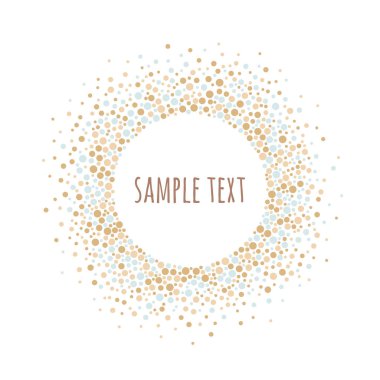 Yuvarlak noktalı çerçeve metin için yer ile. Çeşitli büyüklükteki nokta veya çerçeve noktalar.