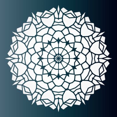 Ajur desen mandala. Lazer kesme şablonu.