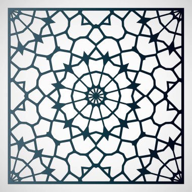 Vektör hassas mandala. Lazer kesme şablonu.