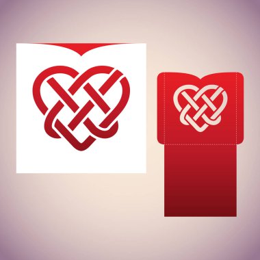 Celtic knot in the form of heart. Laser cutting template. clipart