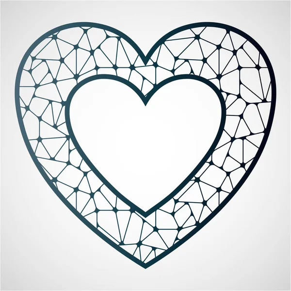 Openwork heart. Laser cutting template. — Stock Vector