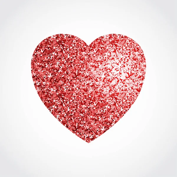 Červené třpytky srdce izolované na bílém pozadí. — Stockový vektor