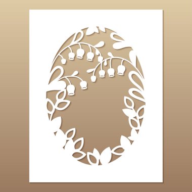 Yaprak ve çiçek ile Ajur beyaz çerçeve.