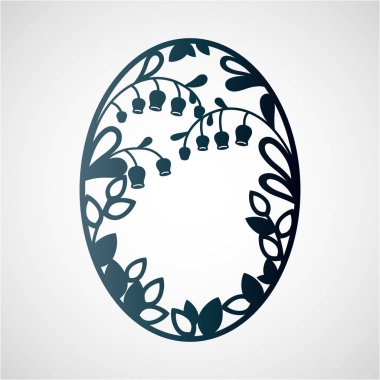 Ajur yaprak ve çiçek çerçeveli. 