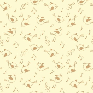 Sevimli kuşlarla kusursuz desen.