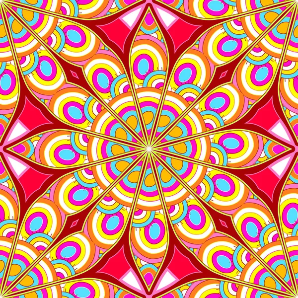 Bright seamless abstract pattern, mandala. — Stock Vector