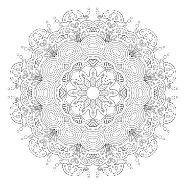 Siyah ve beyaz soyut desen, mandala. 